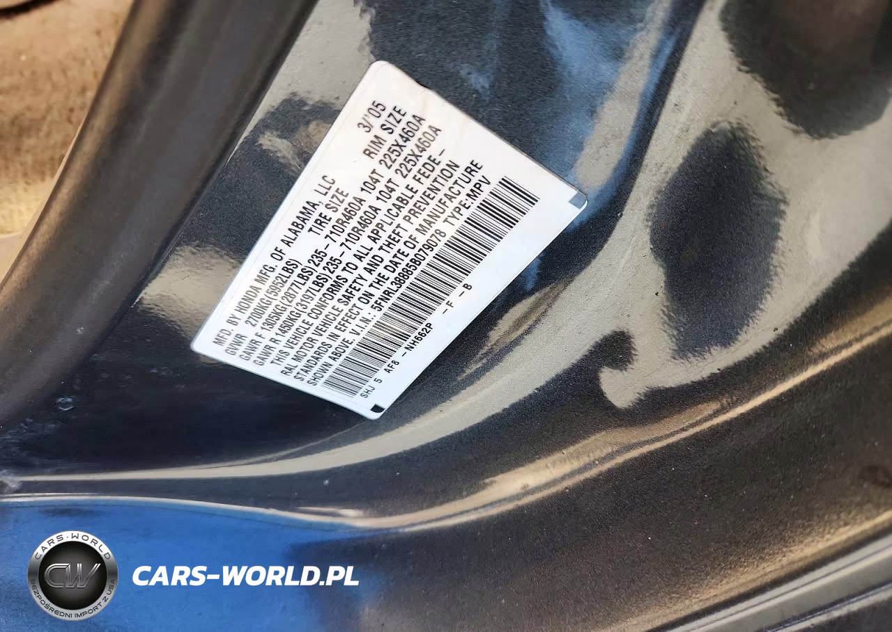 2005 Honda Odyssey Touring VIN:5FNRL38885B079078 - 13
