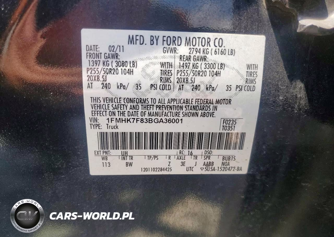 2011 Ford Explorer Limited VIN:1FMHK7F83BGA36001 - 13
