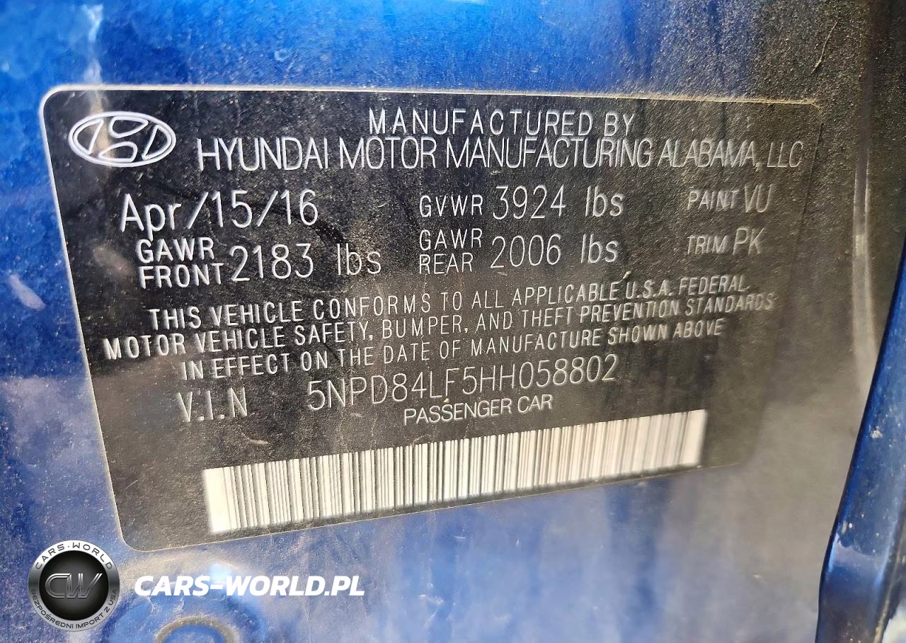 2017 Hyundai Elantra Se VIN:5NPD84LF5HH058802 - 12