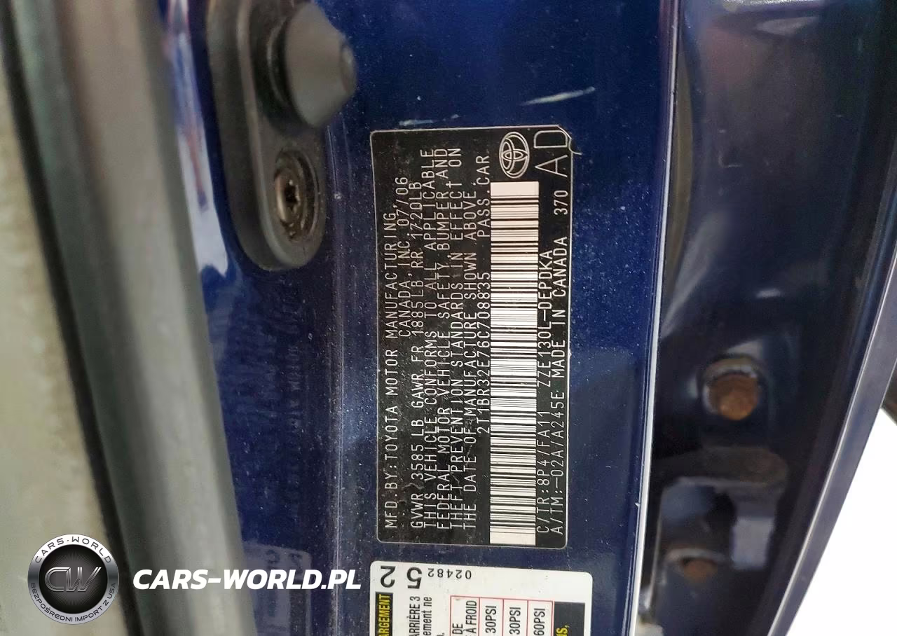 2006 Toyota Corolla Ce VIN:2T1BR32E76C708835 - 13