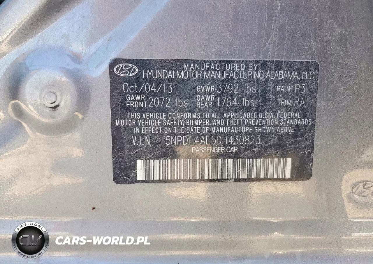 2013 Hyundai Elantra Gls VIN:5NPDH4AE5DH430823 - 12