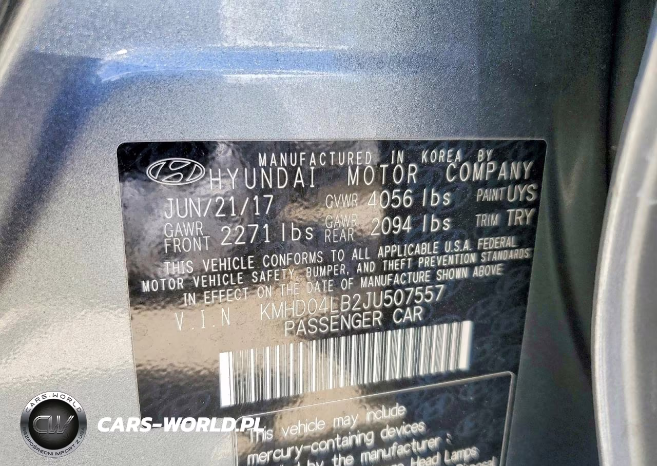 2018 Hyundai Elantra Sport VIN:KMHD04LB2JU507557 - 13