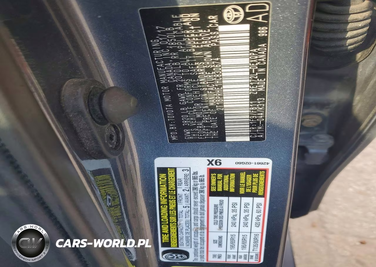2017 Toyota Corolla Le Eco VIN:2T1BPRHE1HC830674 - 12