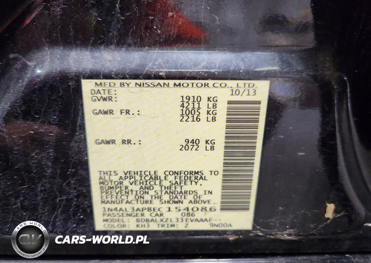 2014 Nissan Altima 2.5 Sl VIN:1N4AL3AP8EC154086 - 12