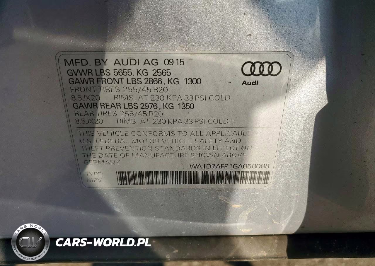 2016 Audi Q5 Premium Plus S-Line VIN:WA1D7AFP1GA058088 - 13