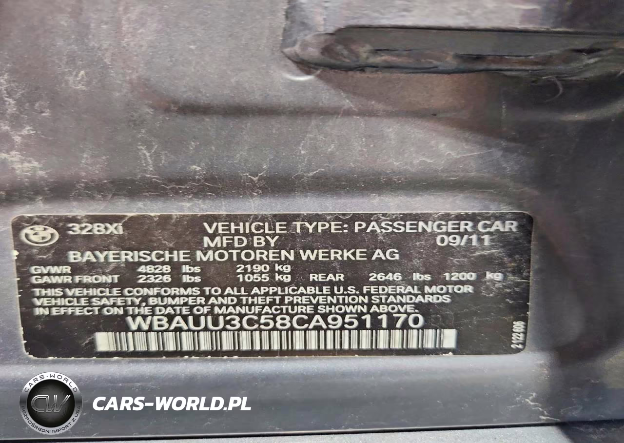2012 BMW 328I VIN:WBAUU3C58CA951170 - 13
