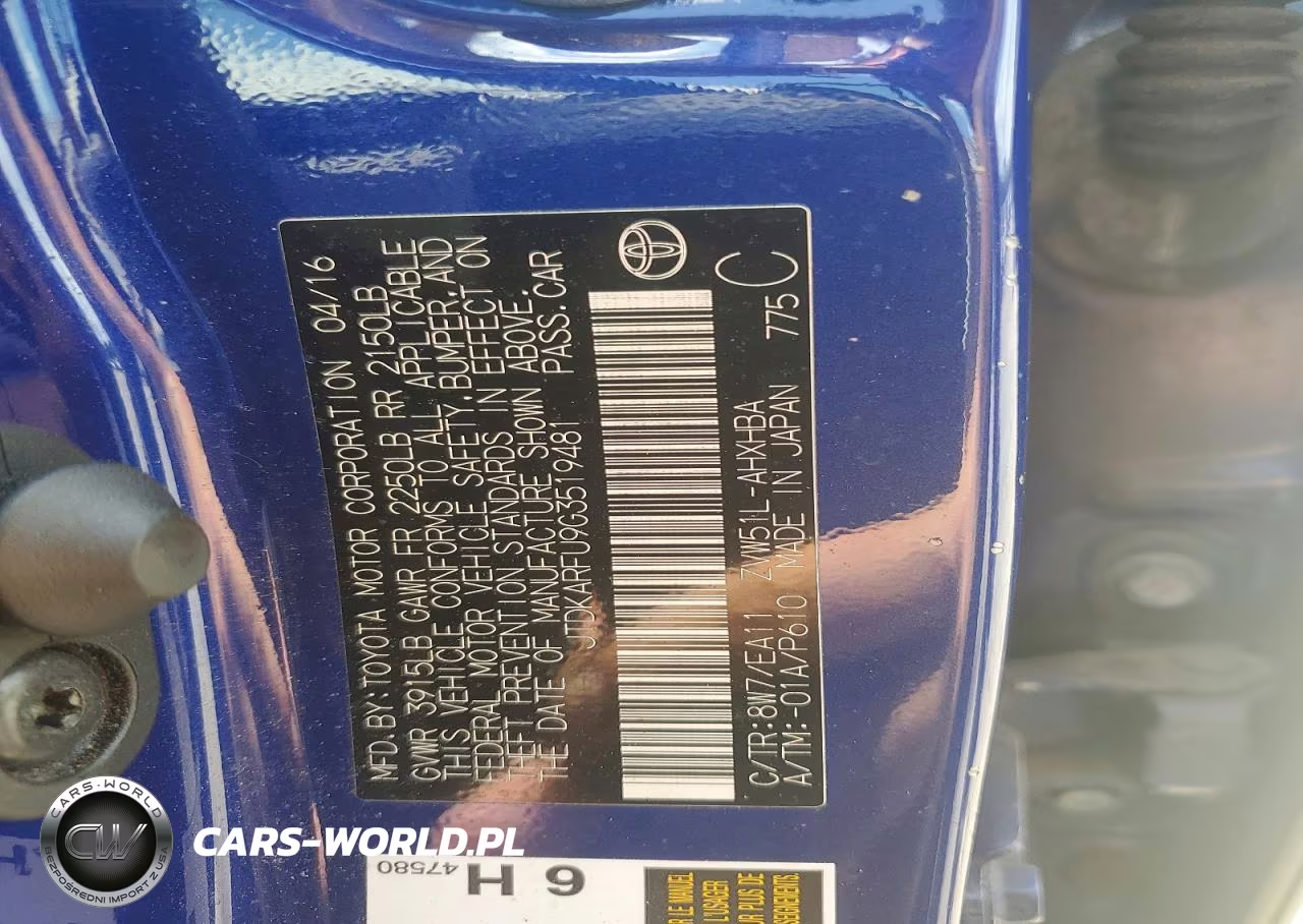 2016 Toyota Prius Four Touring VIN:JTDKARFU9G3519481 - 12