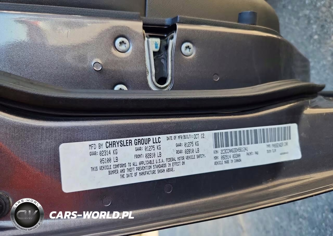 2013 Chrysler 300 VIN:2C3CCAAG3DH561241 - 12