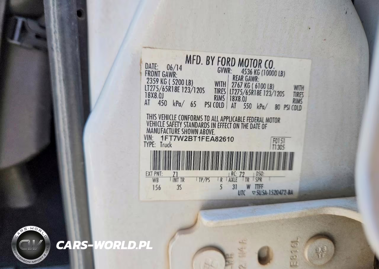 2015 Ford F250 Super Duty VIN:1FT7W2BT1FEA82610 - 12