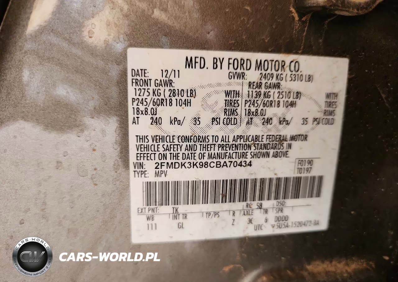 2012 Ford Edge Limited VIN:2FMDK3K98CBA70434 - 13