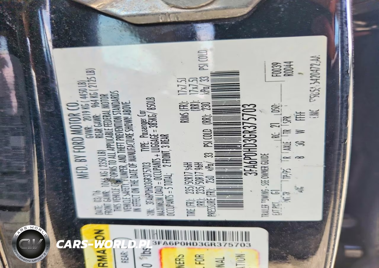 2016 Ford Fusion Se VIN:3FA6P0HD3GR375703 - 12