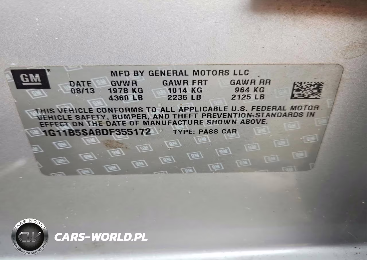 2013 Chevrolet Malibu Ls VIN:1G11B5SA8DF355172 - 12