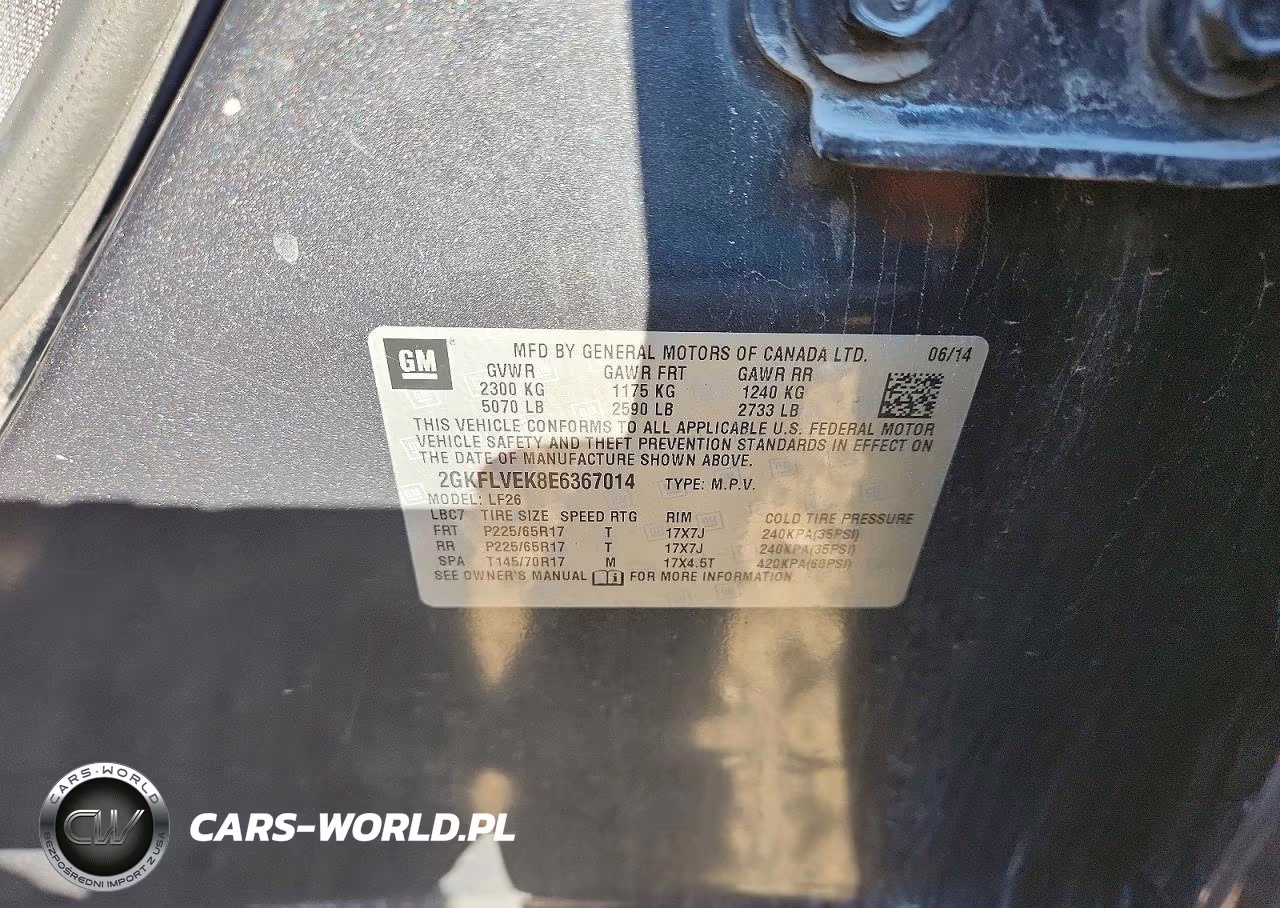2014 GMC Terrain Sle VIN:2GKFLVEK8E6367014 - 13