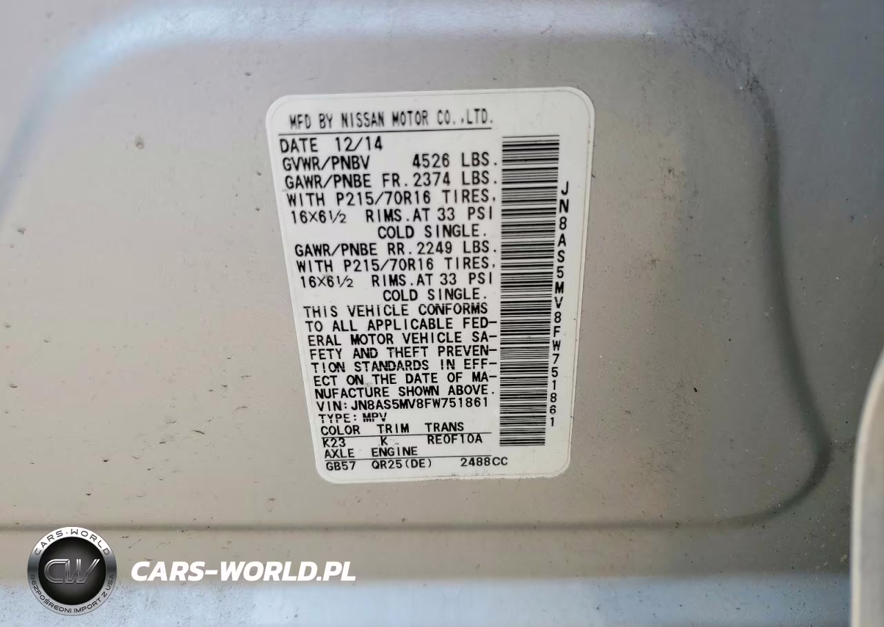 2015 Nissan Rogue Select S VIN:JN8AS5MV8FW751861 - 13