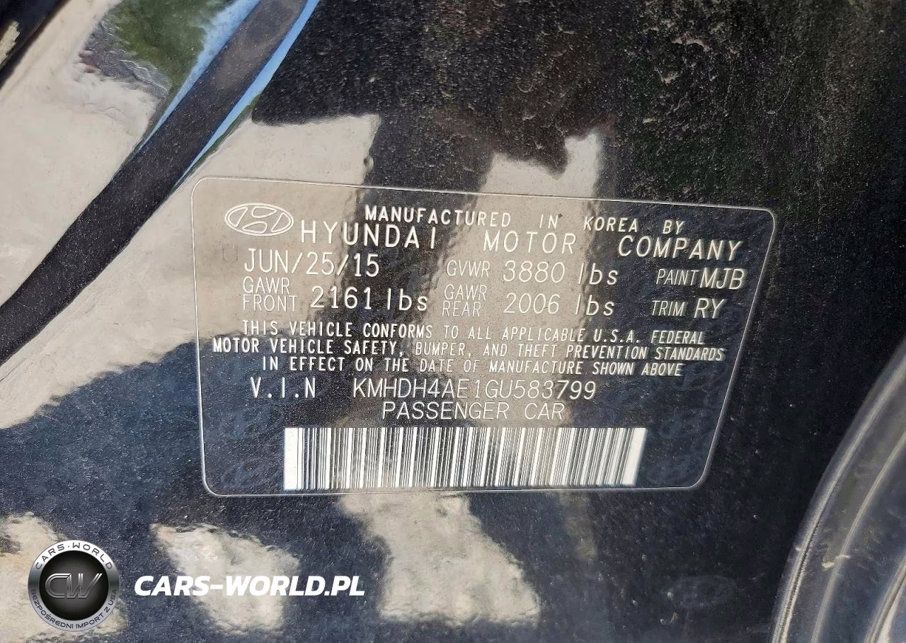 2016 Hyundai Elantra Value Edition VIN:KMHDH4AE1GU583799 - 12