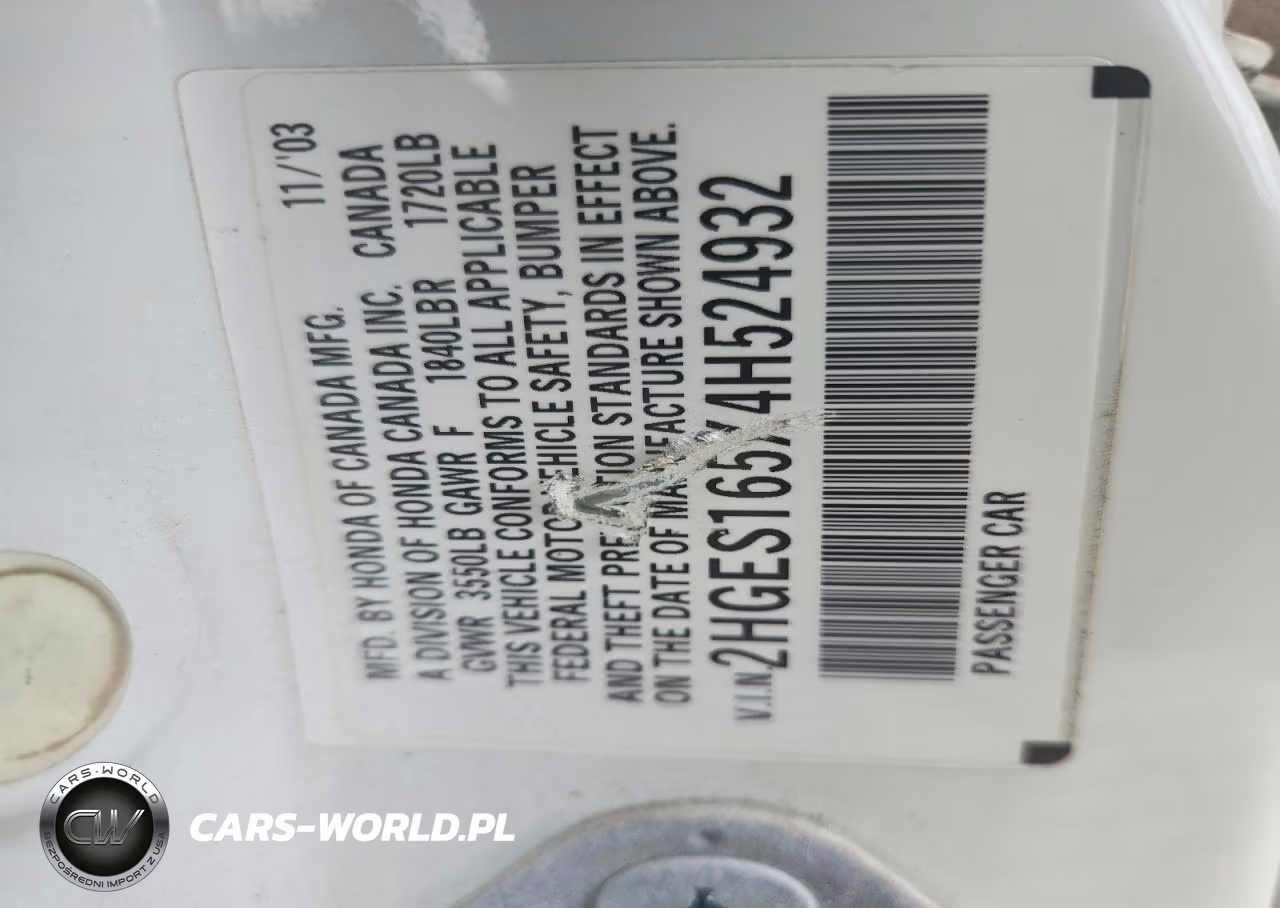 2004 Honda Civic Lx VIN:2HGES165X4H524932 - 12