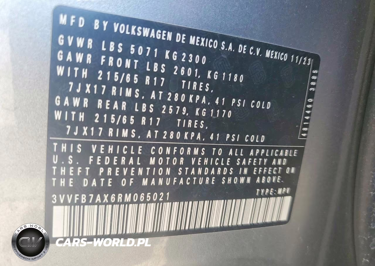 2024 Volkswagen Tiguan S VIN:3VVFB7AX6RM065021 - 13