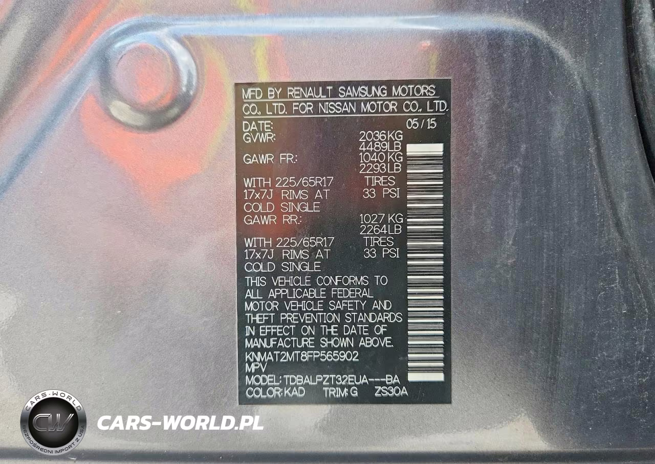 2015 Nissan Rogue S VIN:KNMAT2MT8FP565902 - 13