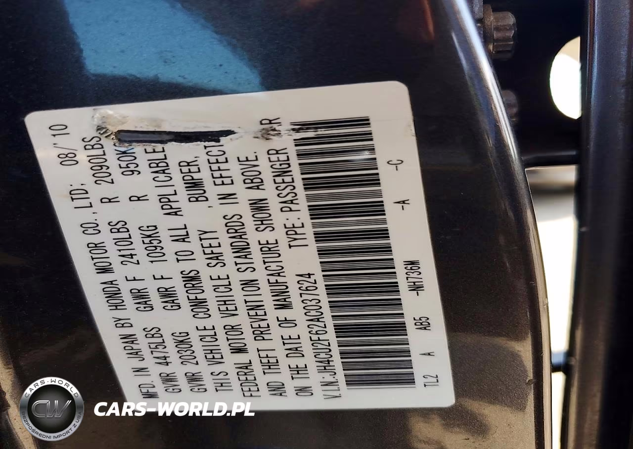 2010 Acura Tsx VIN:JH4CU2F62AC037624 - 12