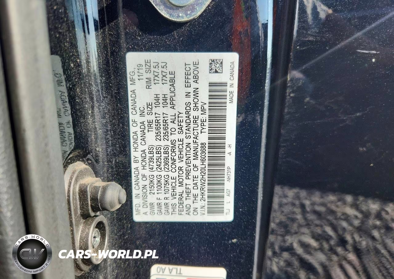 2020 Honda Cr-V Lx VIN:2HKRW2H20LH603688 - 12
