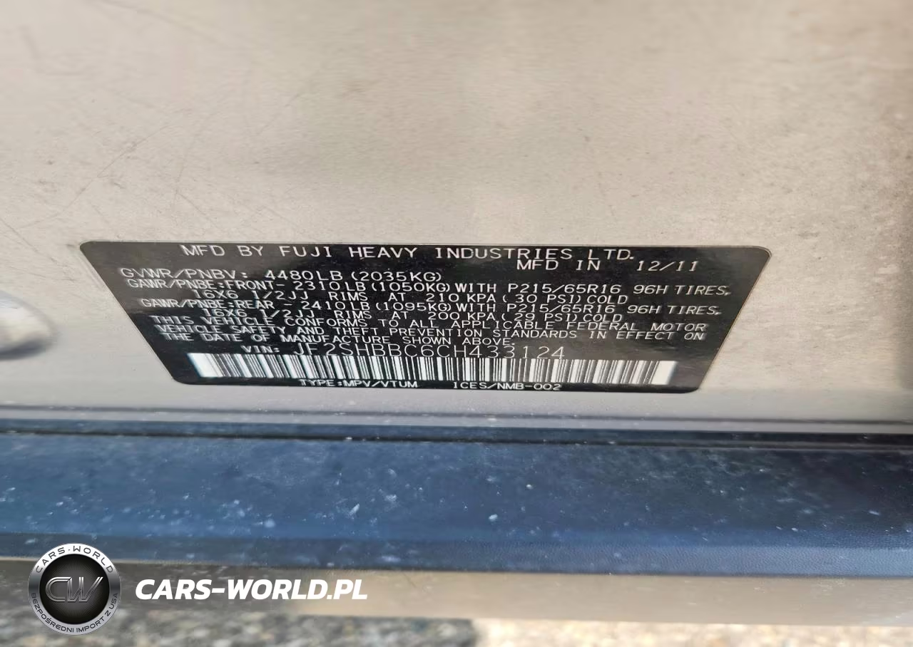 2012 Subaru Forester 2.5X VIN:JF2SHBBC6CH433124 - 13