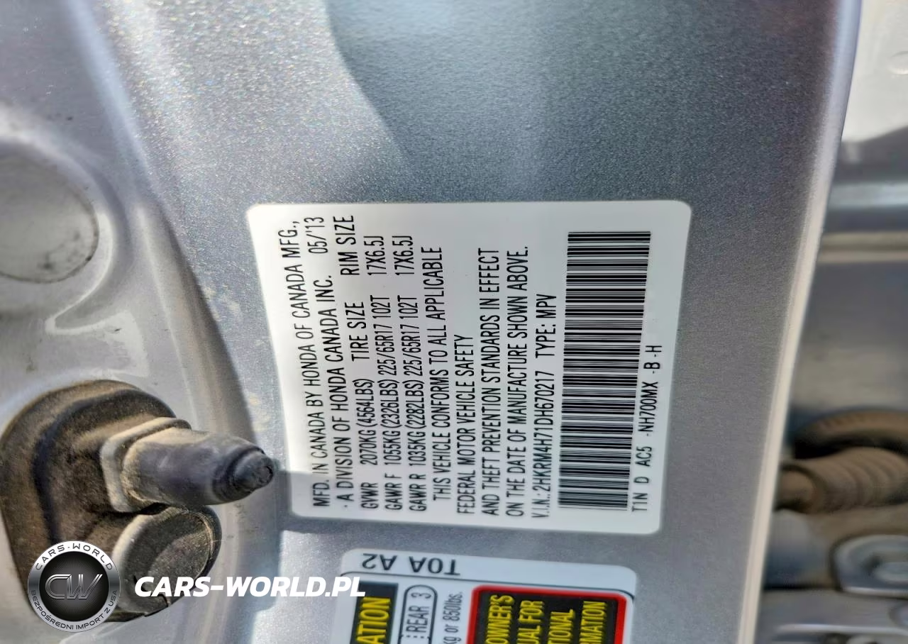 2013 Honda Cr-V Exl VIN:2HKRM4H71DH670217 - 13