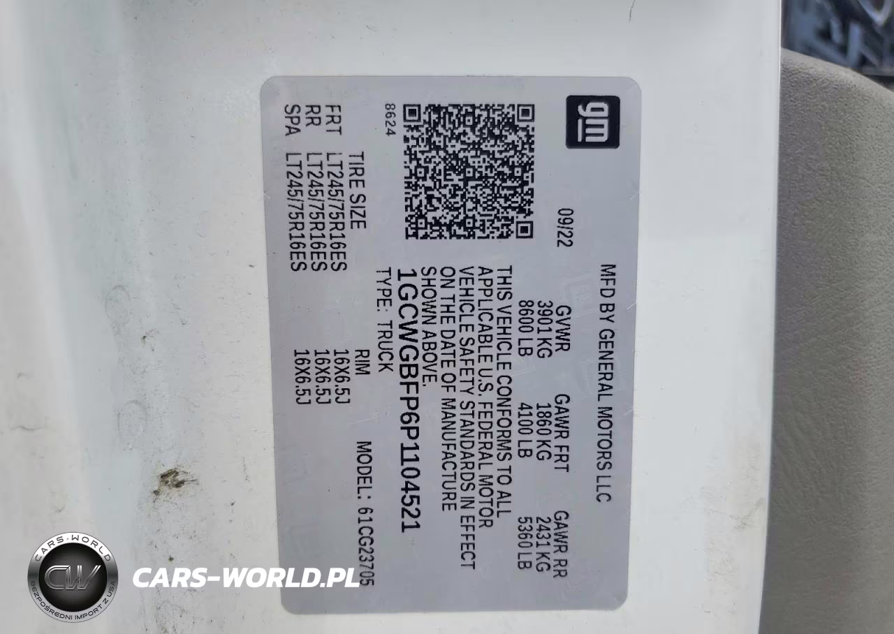 2023 Chevrolet Express G2500 VIN:1GCWGBFP6P1104521 - 12
