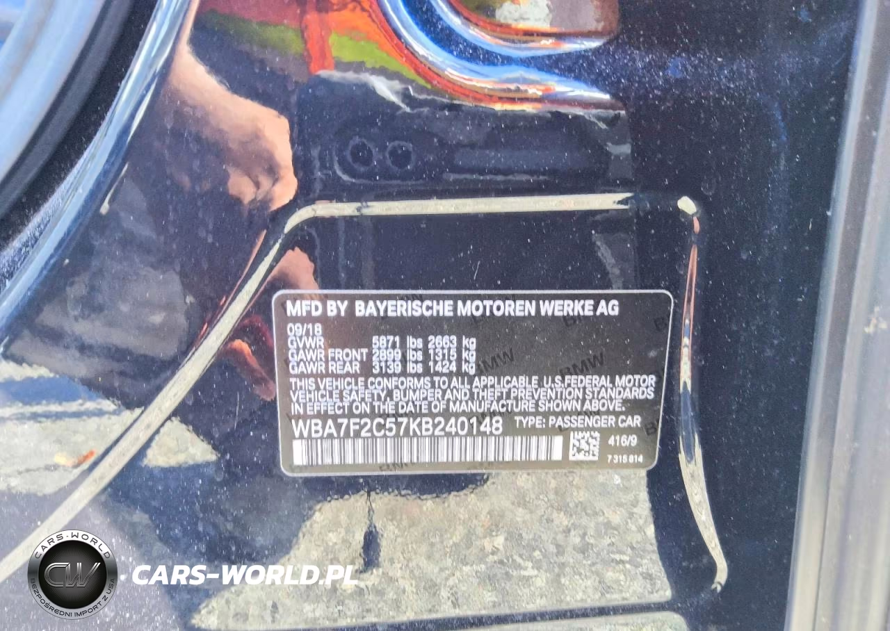 2019 BMW 750 Xi VIN:WBA7F2C57KB240148 - 12