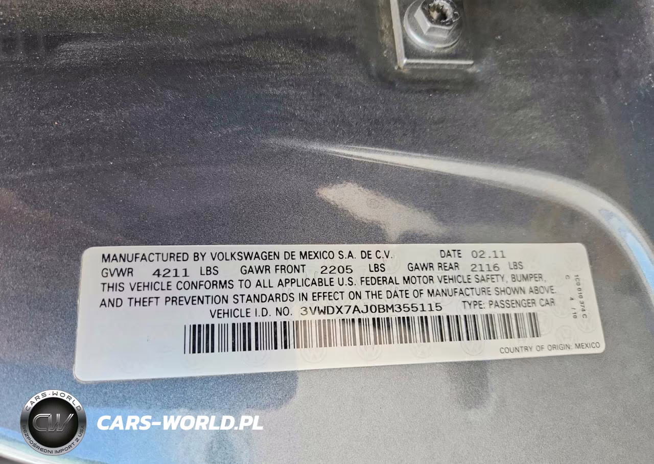 2011 Volkswagen Jetta Se VIN:3VWDX7AJ0BM355115 - 12
