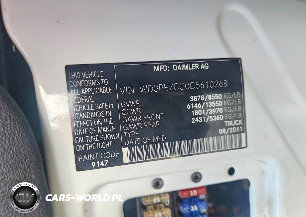 2012 Mercedes-Benz Sprinter 2500 VIN:WD3PE7CC0C5610268 - 13