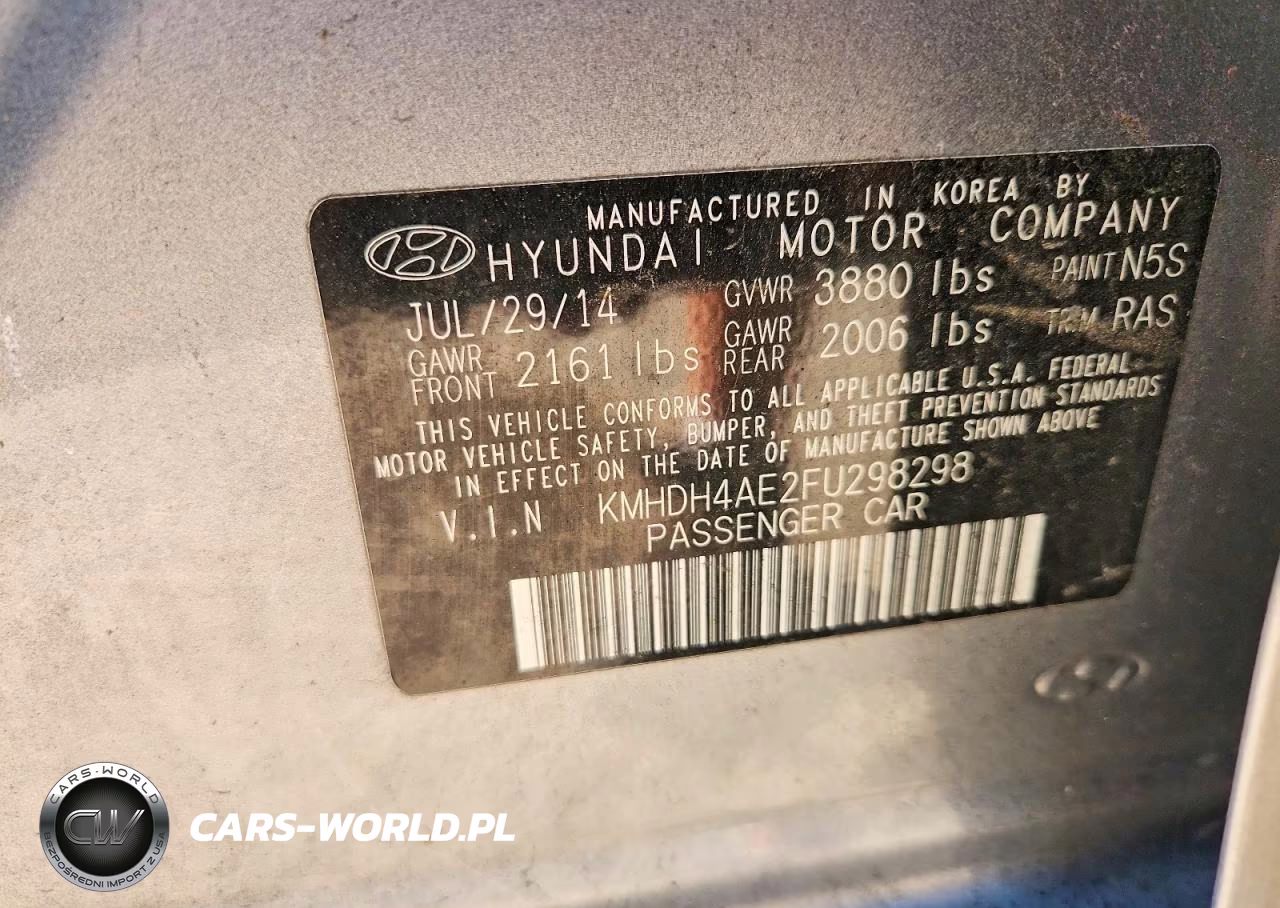 2015 Hyundai Elantra Se VIN:KMHDH4AE2FU298298 - 12