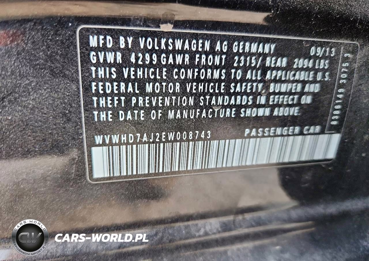 2014 Volkswagen Gti VIN:WVWHD7AJ2EW008743 - 13