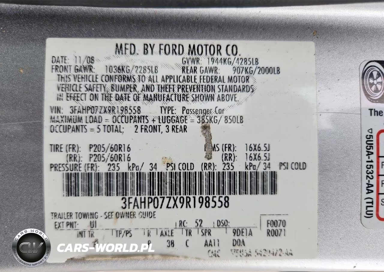 2009 Ford Fusion Se VIN:3FAHP07ZX9R198558 - 13