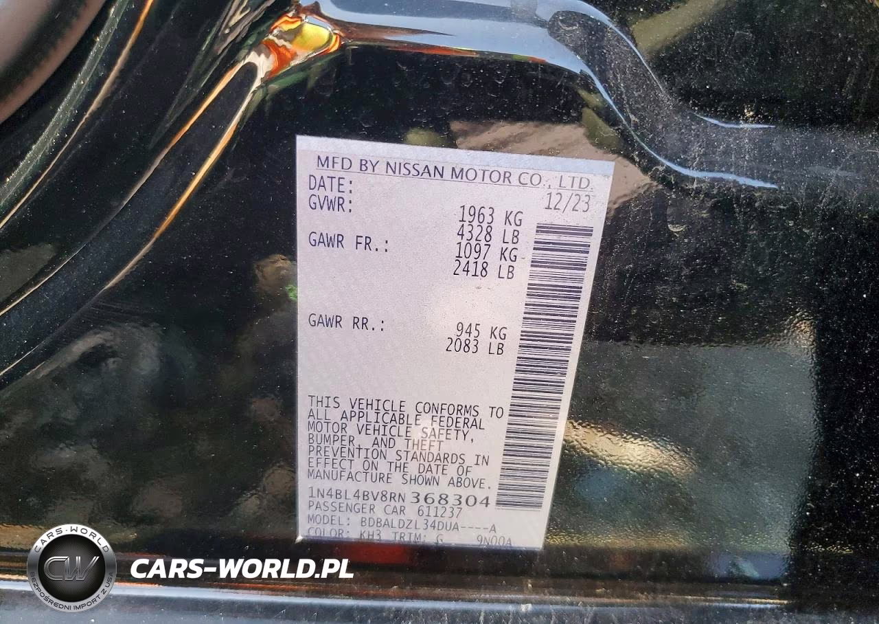 2024 Nissan Altima S VIN:1N4BL4BV8RN368304 - 12