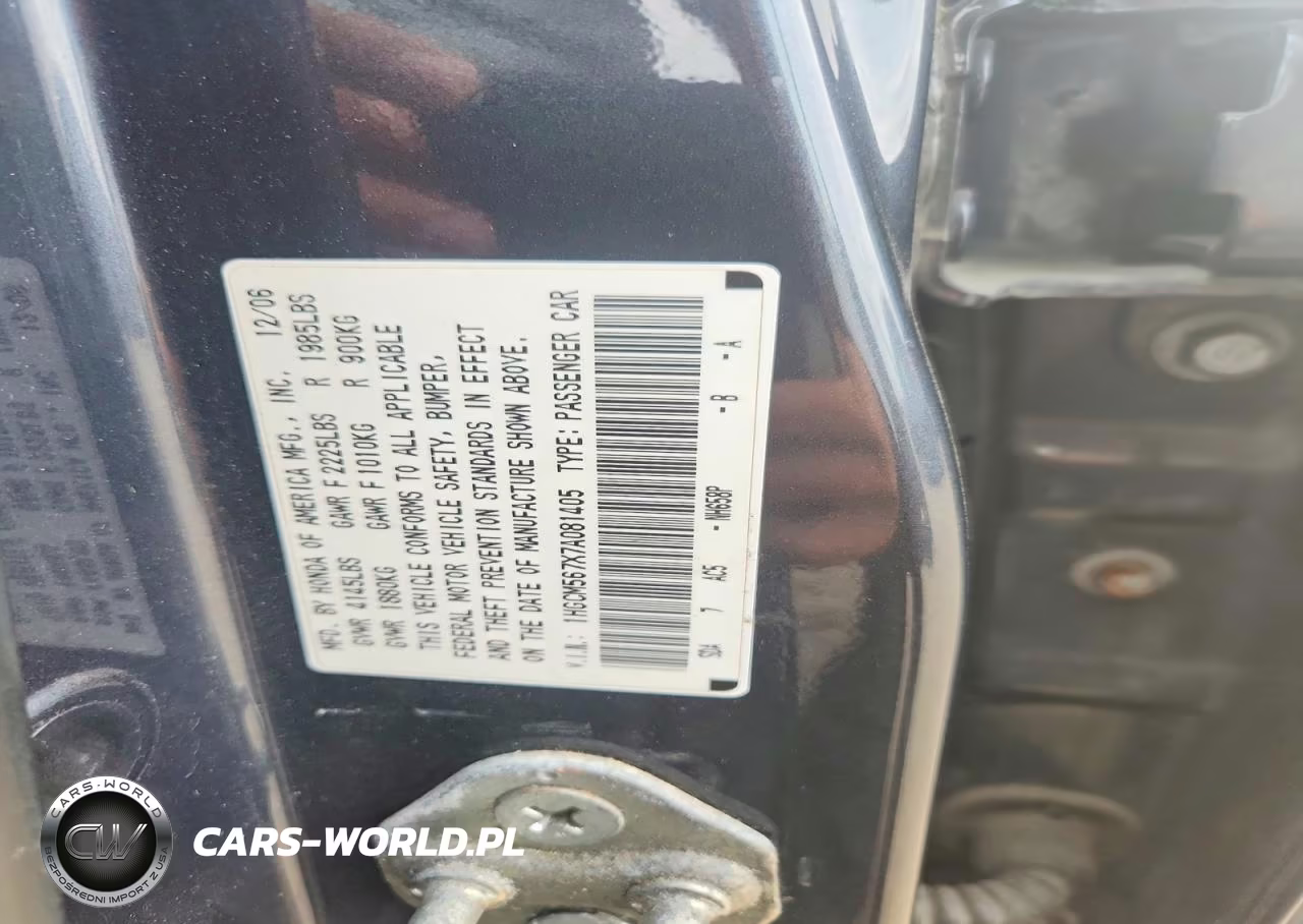 2007 Honda Accord Ex VIN:1HGCM567X7A081405 - 12