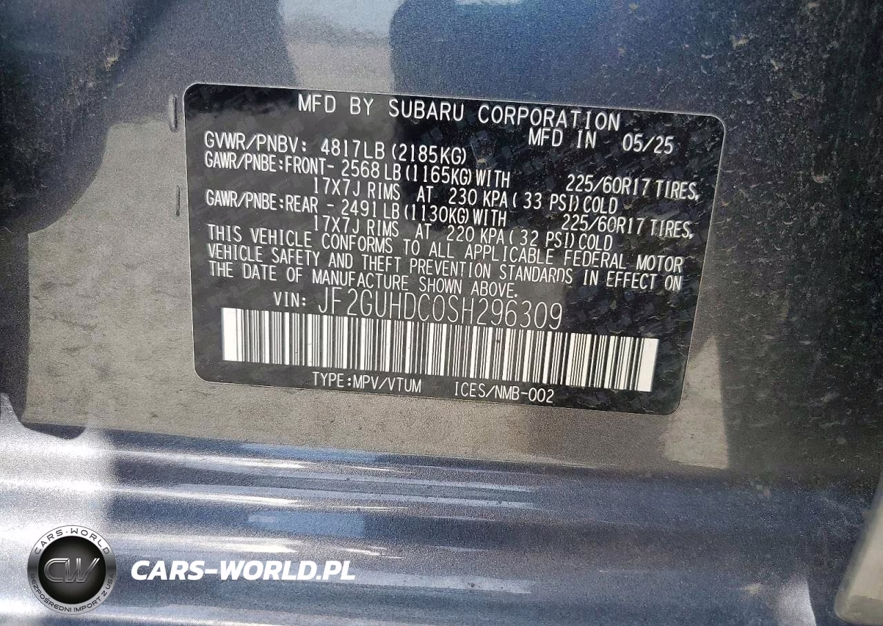 2025 Subaru Crosstrek Premium VIN:JF2GUHDC0SH296309 - 13