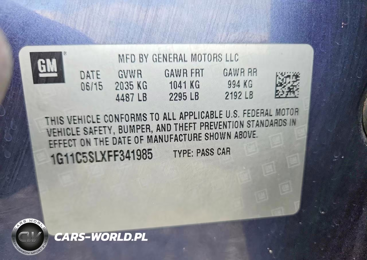 2015 Chevrolet Malibu 1Lt VIN:1G11C5SLXFF341985 - 12