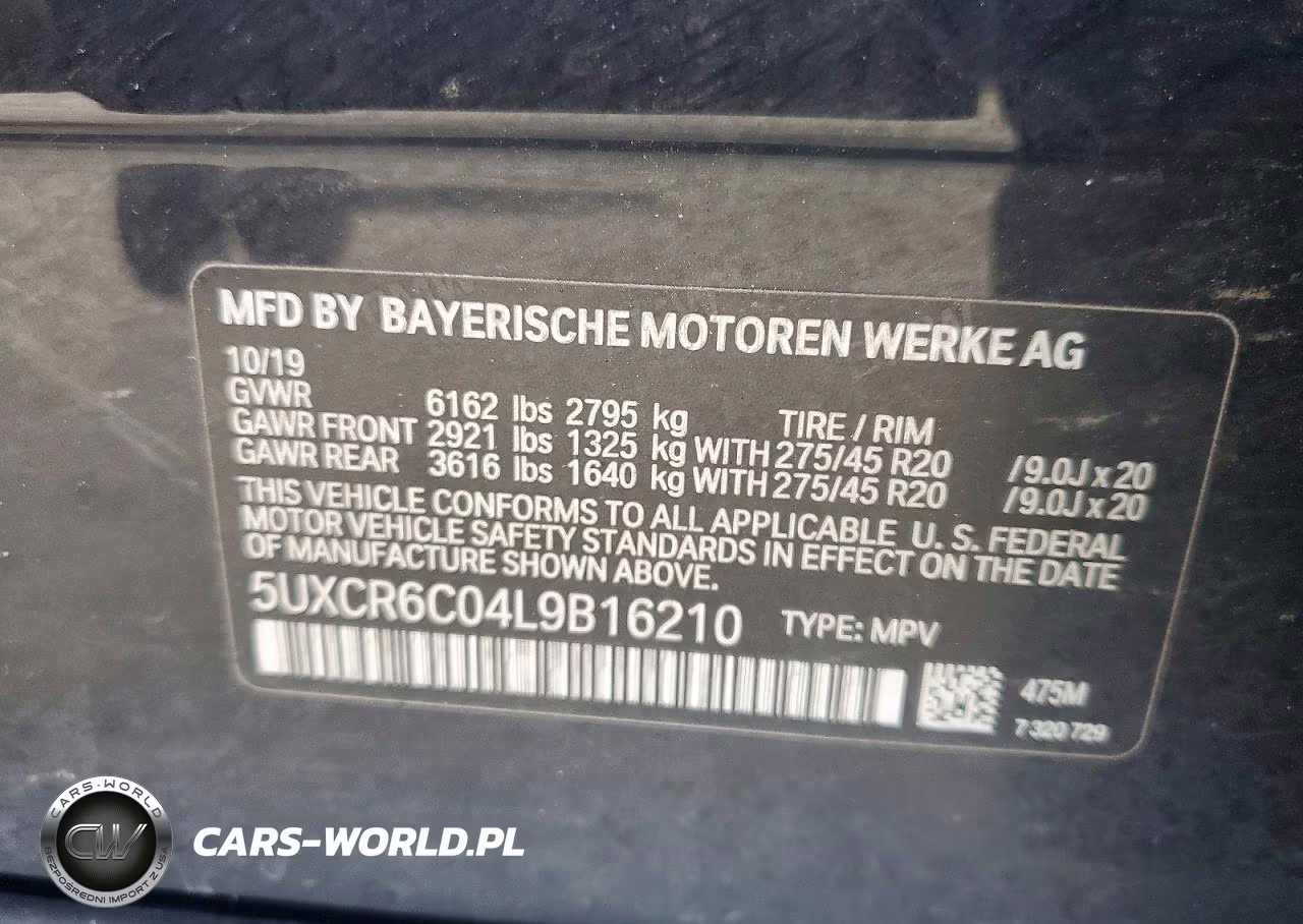 2020 BMW X5 xDrive40I VIN:5UXCR6C04L9B16210 - 13