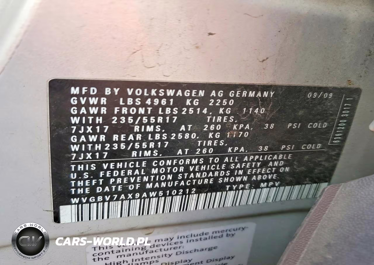 2010 Volkswagen Tiguan Se VIN:WVGBV7AX9AW510212 - 13
