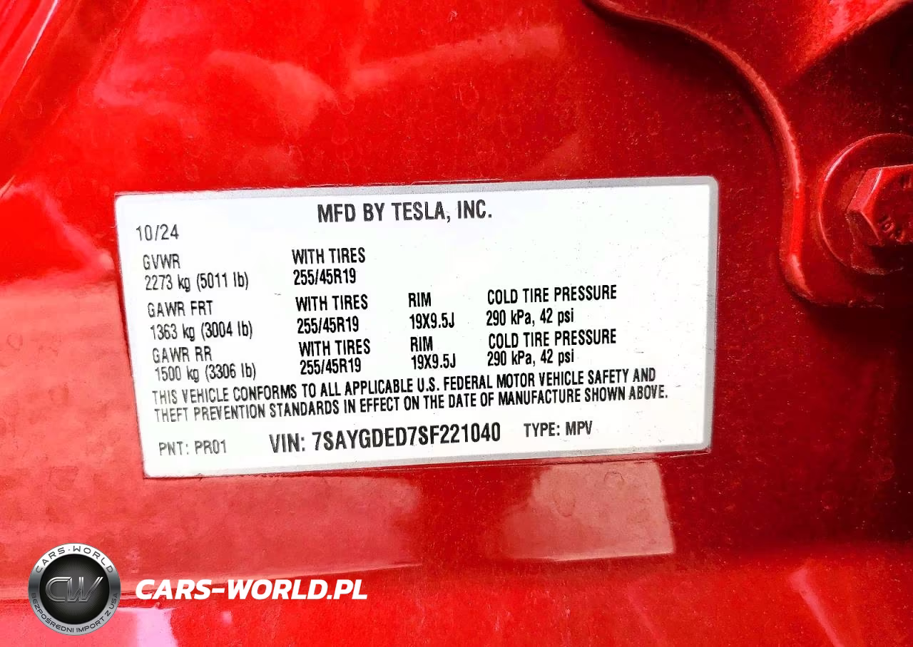 2025 Tesla Model Y VIN:7SAYGDED7SF221040 - 12