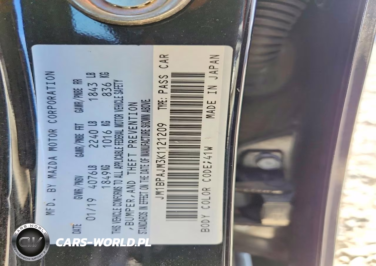 2019 Mazda 3 VIN:JM1BPAJM3K1121209 - 12