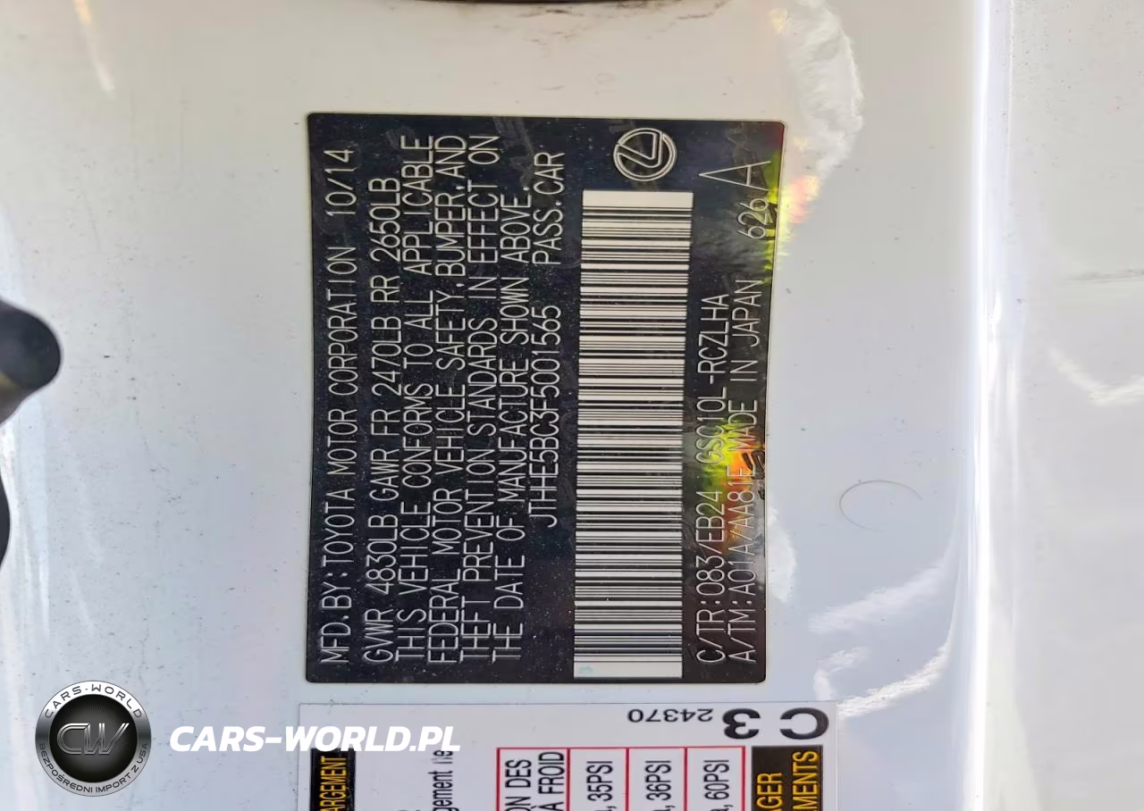 2015 Lexus Rc 350 VIN:JTHHE5BC3F5001565 - 12