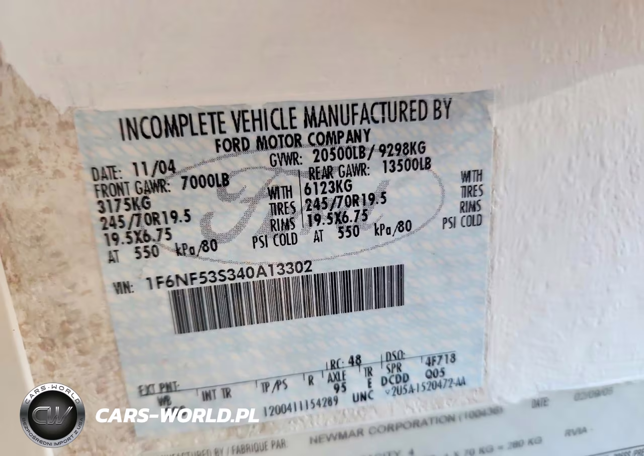 2004 Ford F550 Super Duty Stripped Chassis VIN:1F6NF53S340A13302 - 10