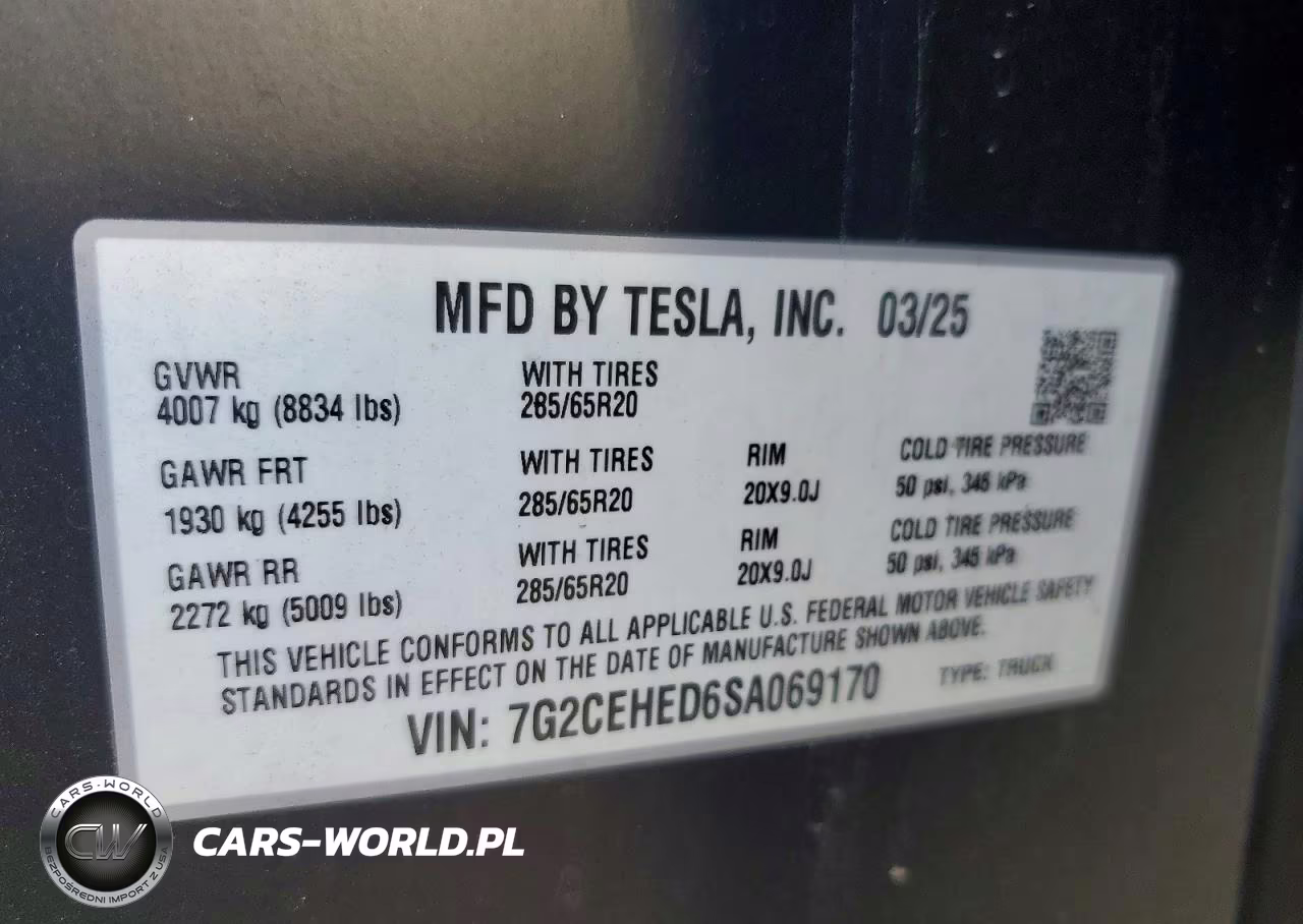 2025 Tesla Cybertruck VIN:7G2CEHED6SA069170 - 13