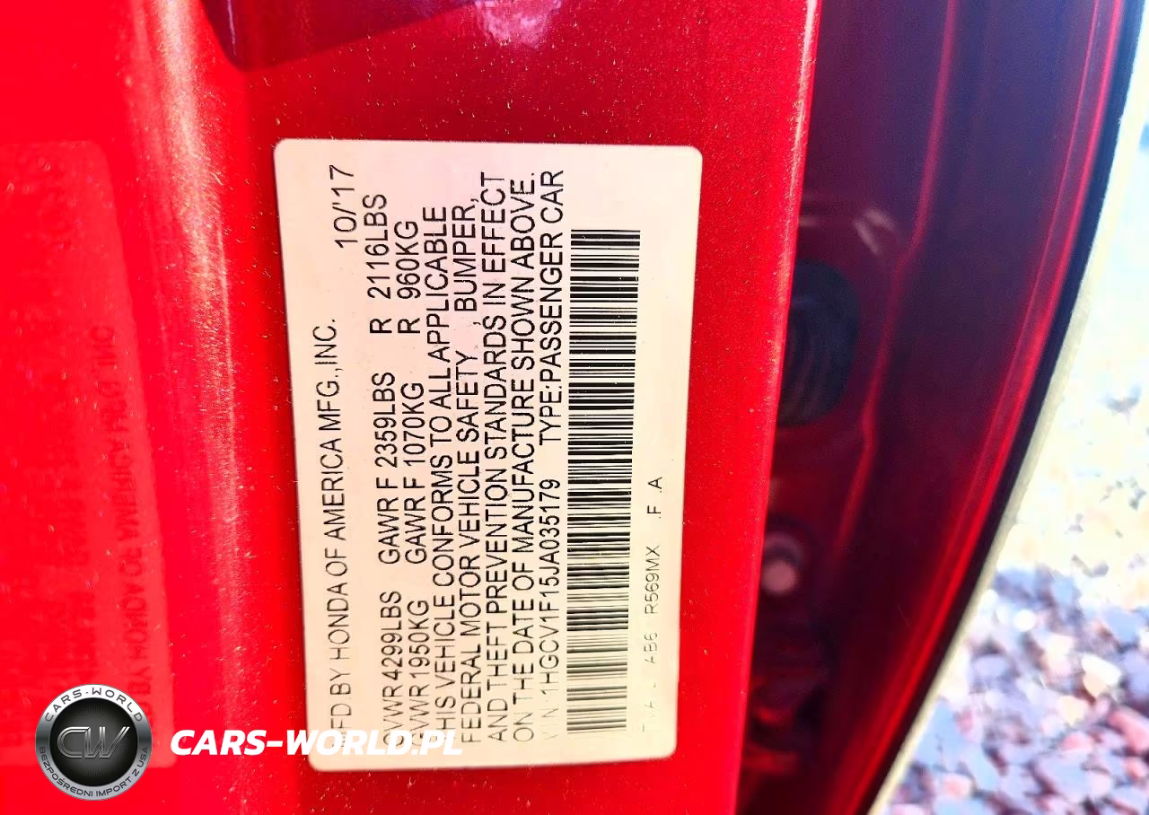 2018 Honda Accord Lx VIN:1HGCV1F15JA035179 - 12
