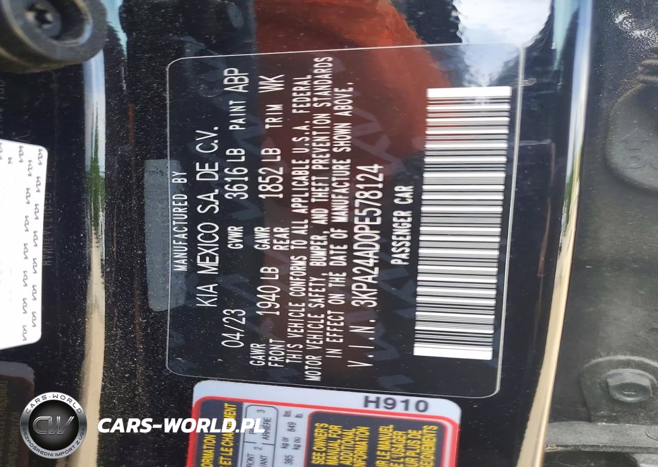 2023 Kia Rio S VIN:3KPA24AD0PE578124 - 12