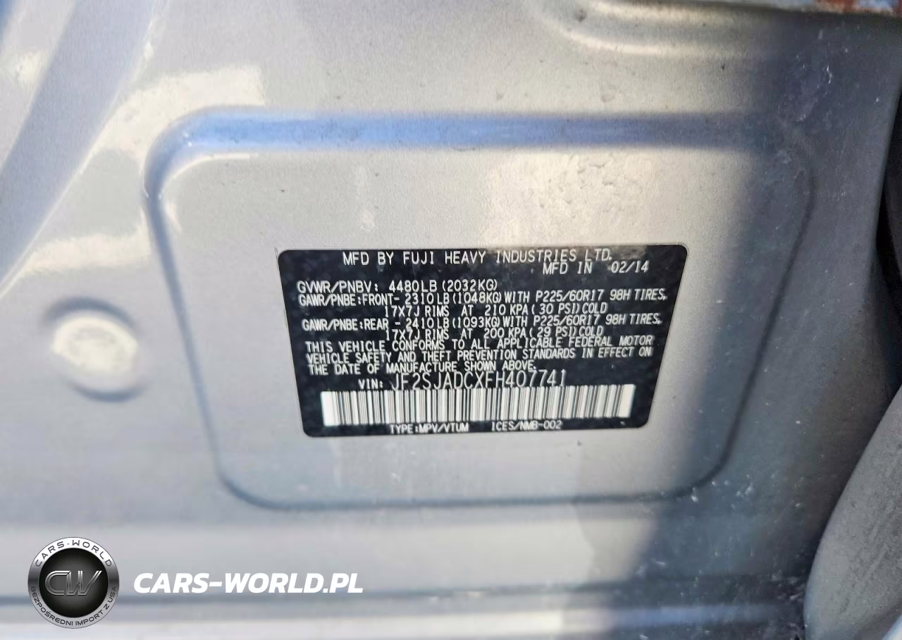 2015 Subaru Forester 2.5I Premium VIN:JF2SJADCXFH407741 - 13