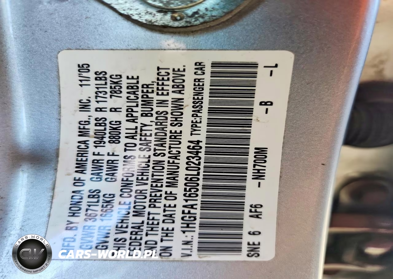 2006 Honda Civic Lx VIN:1HGFA16506L023464 - 12