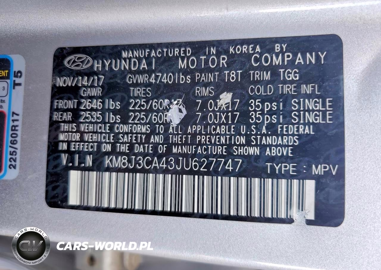 2018 Hyundai Tucson Sel VIN:KM8J3CA43JU627747 - 13