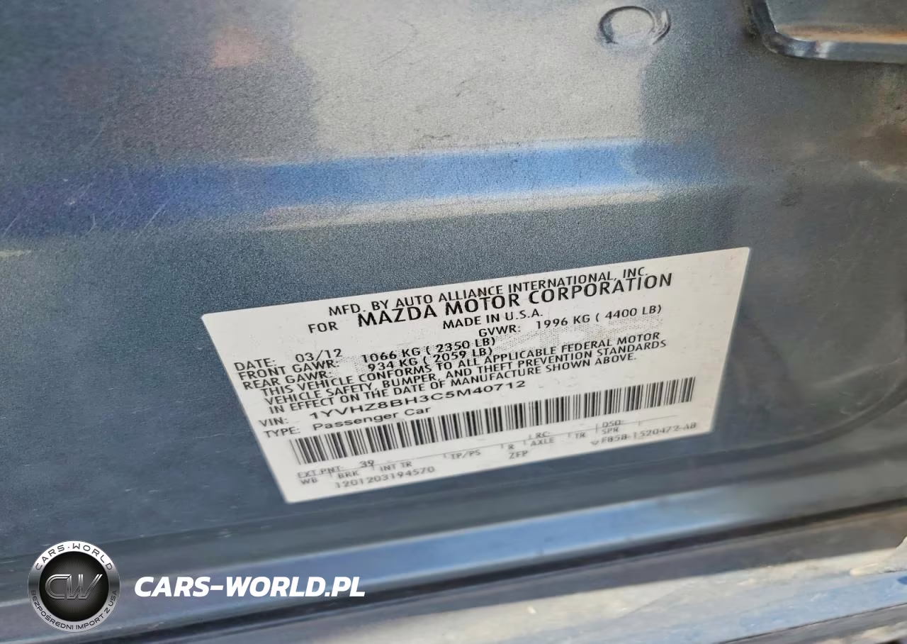 2012 Mazda 6 I VIN:1YVHZ8BH3C5M40712 - 12